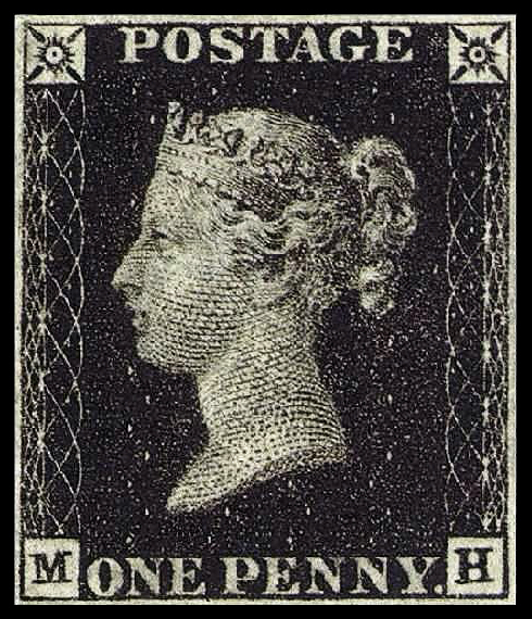 High-resolution scan of a 19th-century postage stamp showing engraved line detail, perforation edges, and cancellation ink.